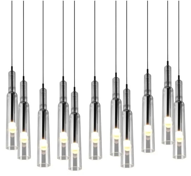 Fekete-ezüstszínű LED függőlámpa üveg búrával Lucent – Trio Select