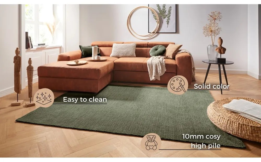 Supersoft sötétzöld szőnyeg, 160 x 230 cm - Mint Rugs