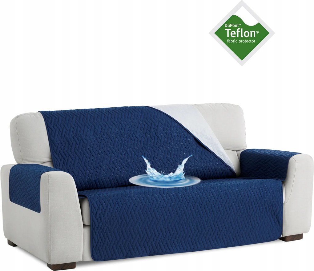 Vízálló ágytakaró háromszemélyes kanapéhoz teflon védő sötétkék 180 cm