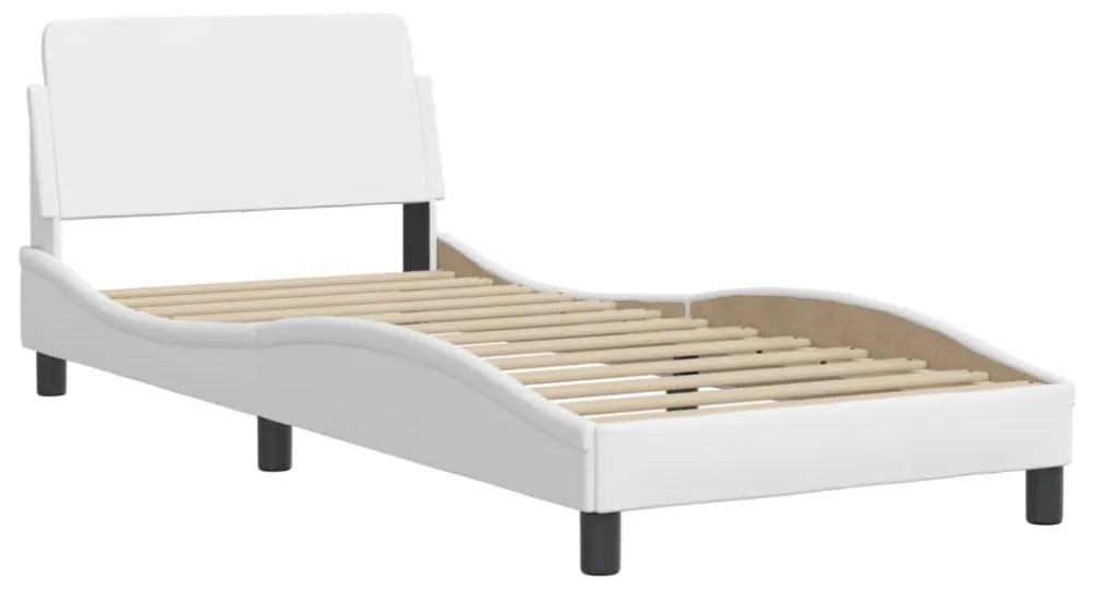 fehér műbőr ágykeret matrac nélkül Hvar 90x190 cm