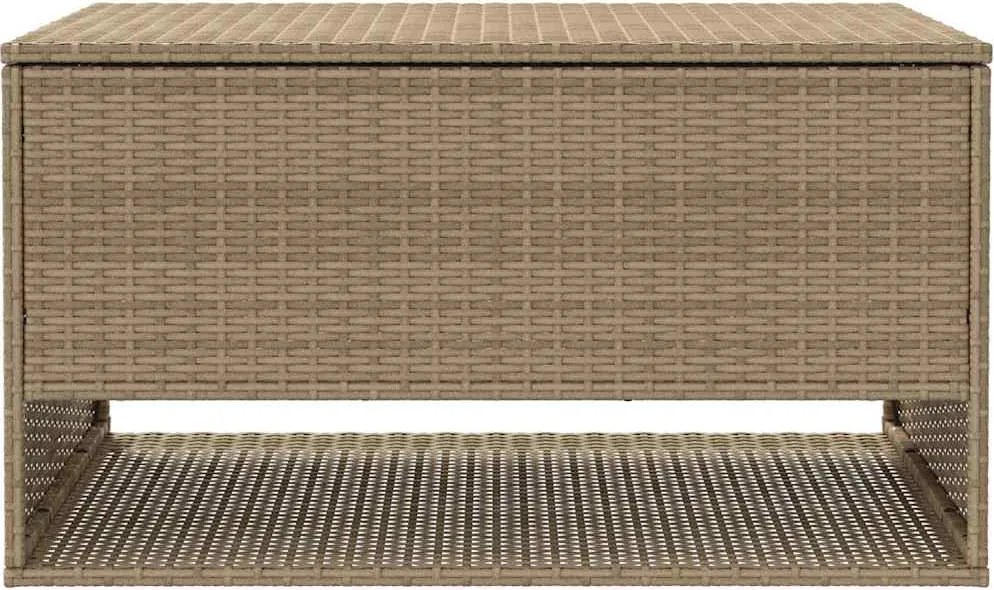 Bézs Polyrattan Kültéri Párna Doboz 100X55X55,5 Cm