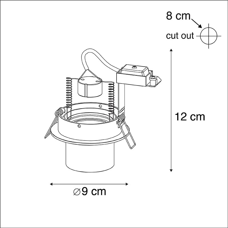 Okos süllyesztett spotlámpa fekete dönthető WiFi GU10-zel - Installa