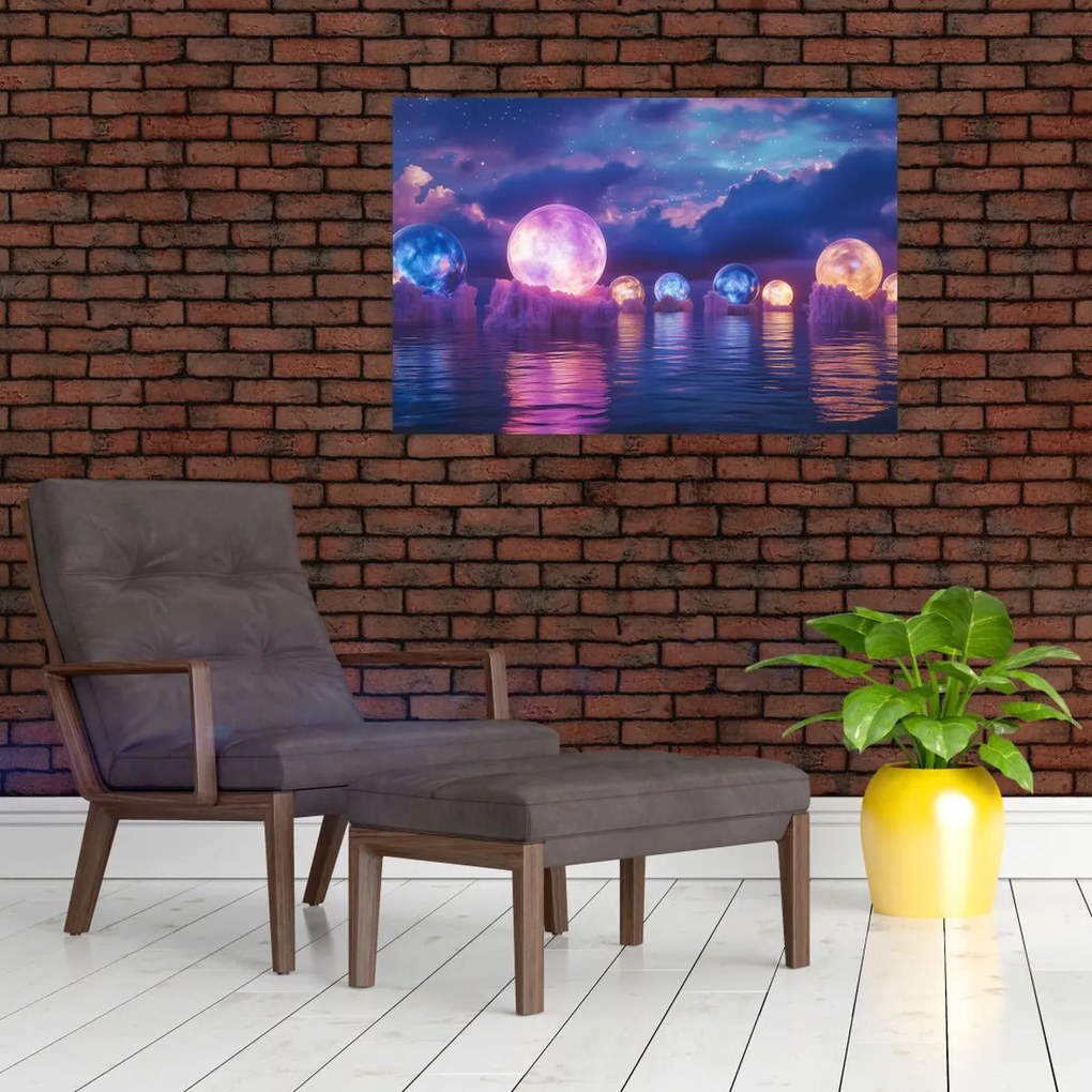 Kép - Bolygók a vízen (90x60 cm)