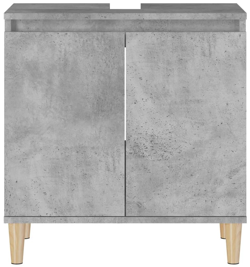 betonszürke szerelt fa mosdószekrény 58x33x60 cm