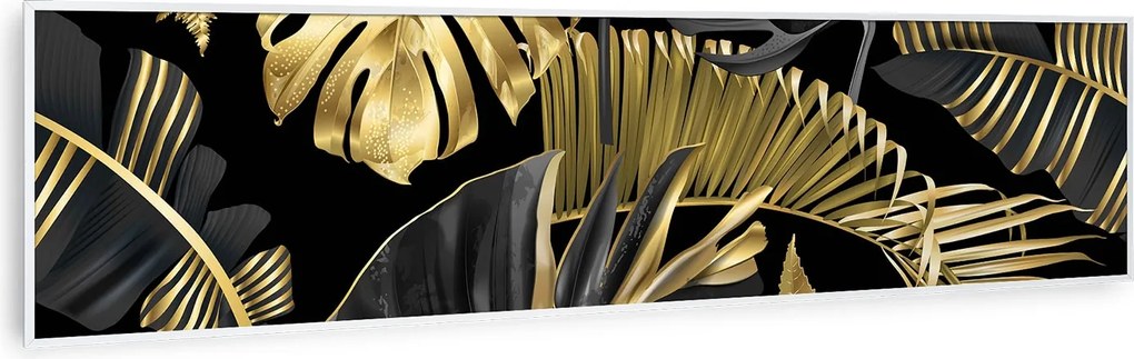 Klarstein Wonderwall Air Art Smart, infravörös hősugárzó, 120 x 30 cm, 350 W, fekete virág