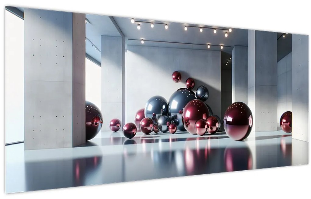 Kép - 3D tér gömbökkel II. (120x50 cm)