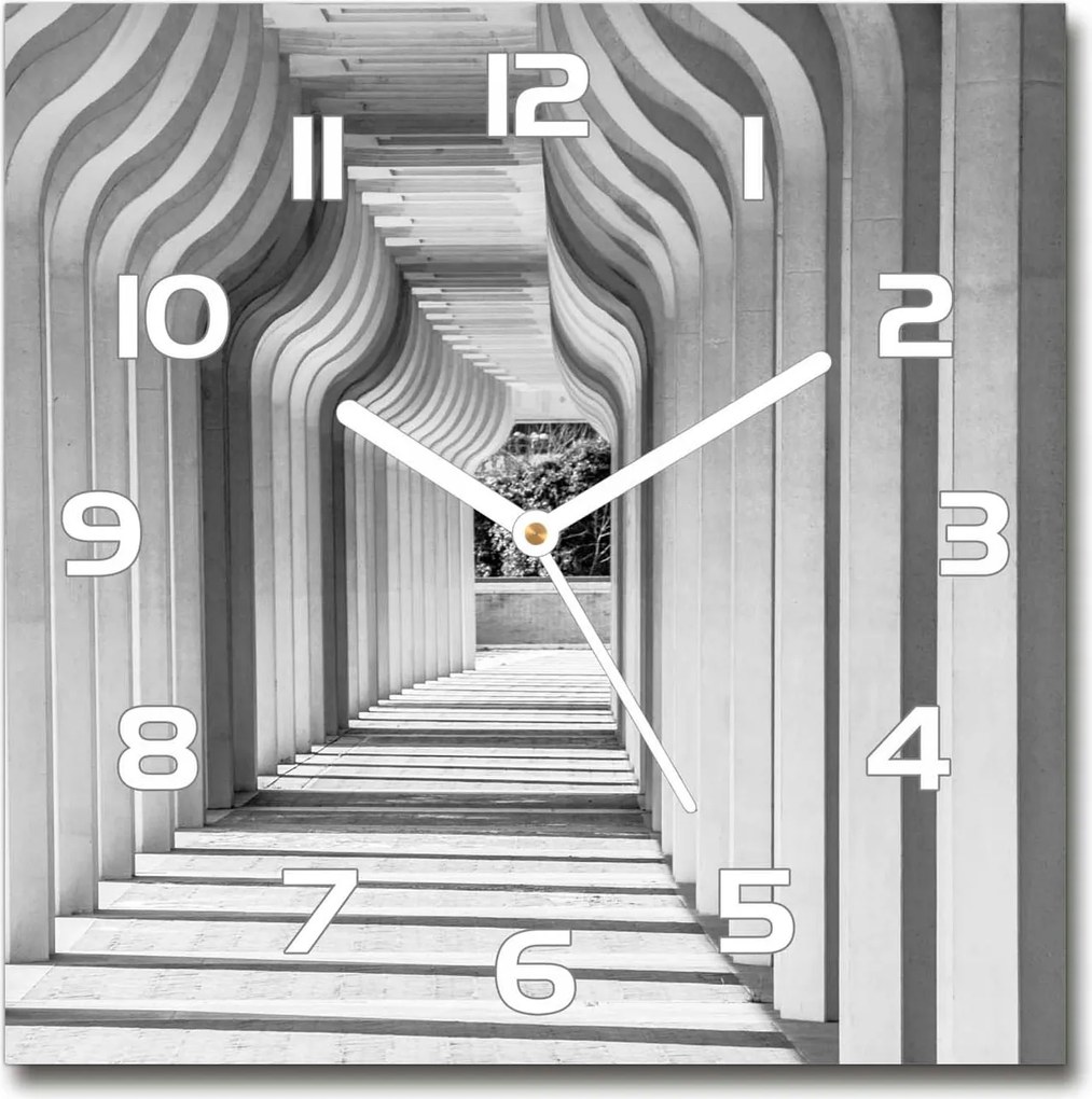 Üveg falióra szögletes Folyosó 30x30 cm