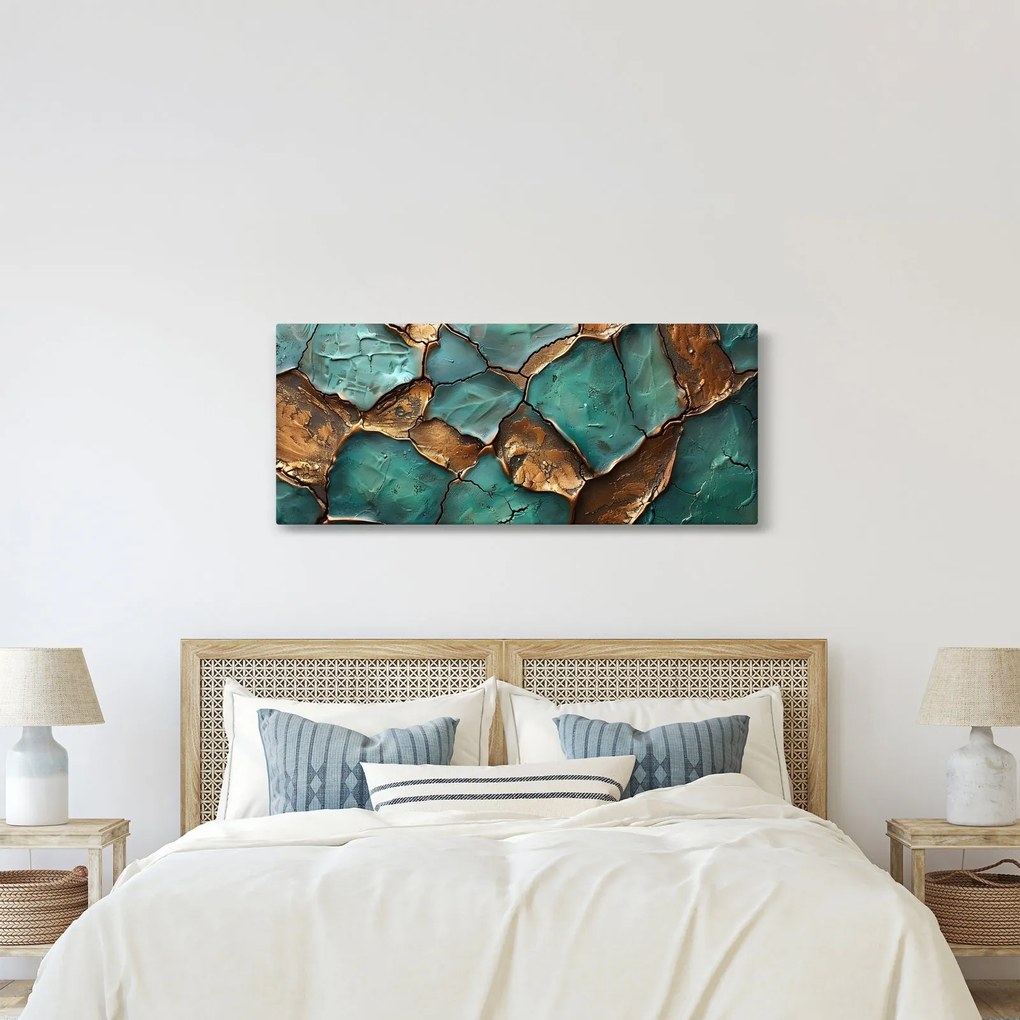 Kép - Zöld-arany festés (120x50 cm)