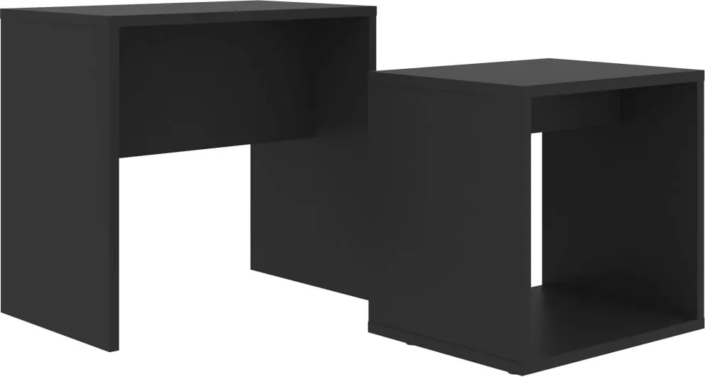 vidaXL fekete szerelt fa dohányzóasztal szett 48 x 30 x 45 cm