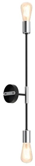 Fali lámpa FLAME 2xE27/60W/230V fekete/fényes króm