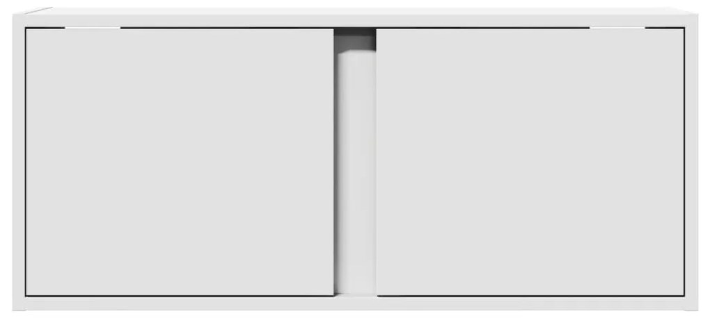 fehér falra szerelhető TV-szekrény LED-lámpákkal 80x31x35 cm
