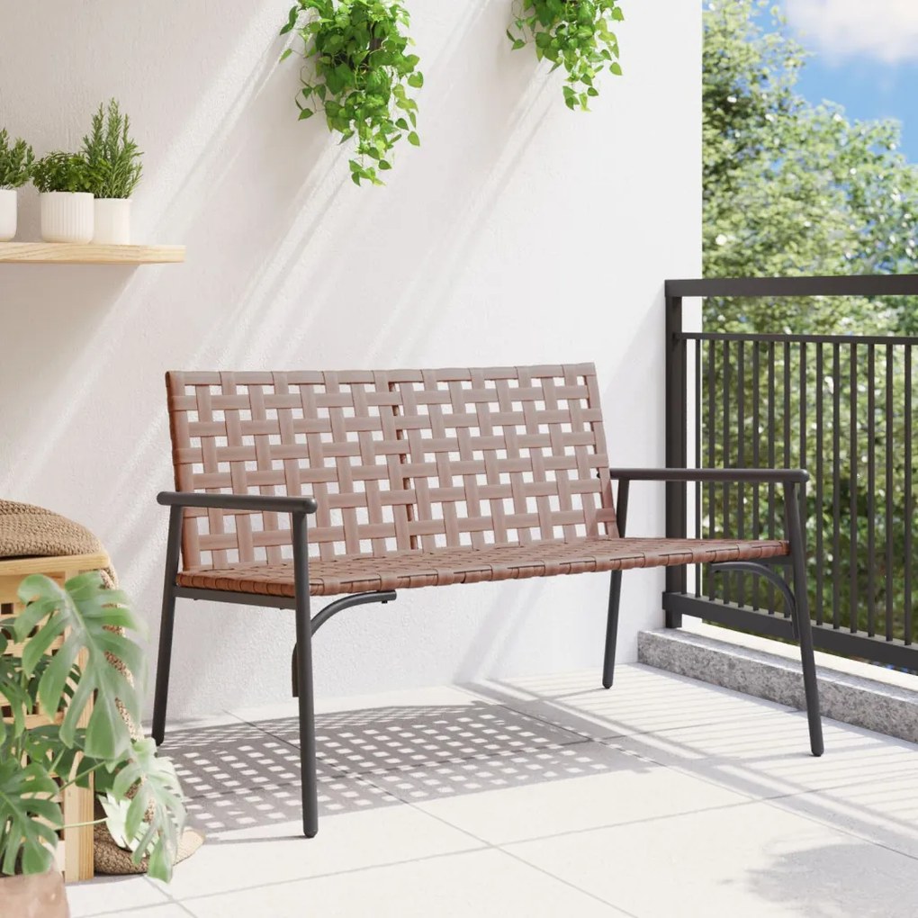Kerti Pad Fekete 113x79x75 cm Poli Rattan