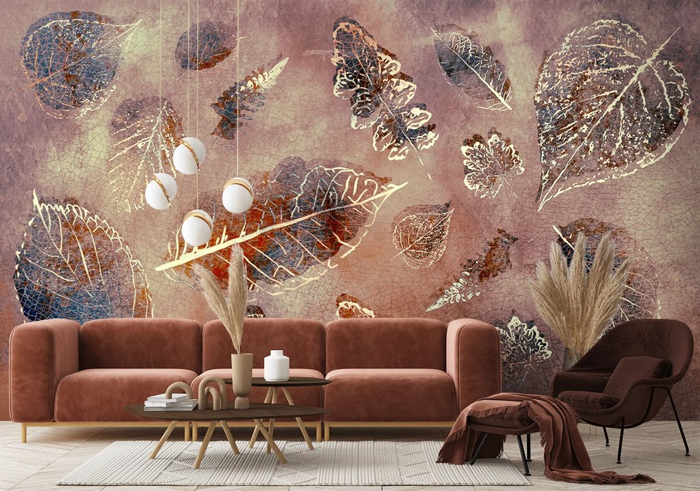 Gario Fotótapéta Levelek retro stílusban Anyag: Vlies, Méret: 300 x 210 cm