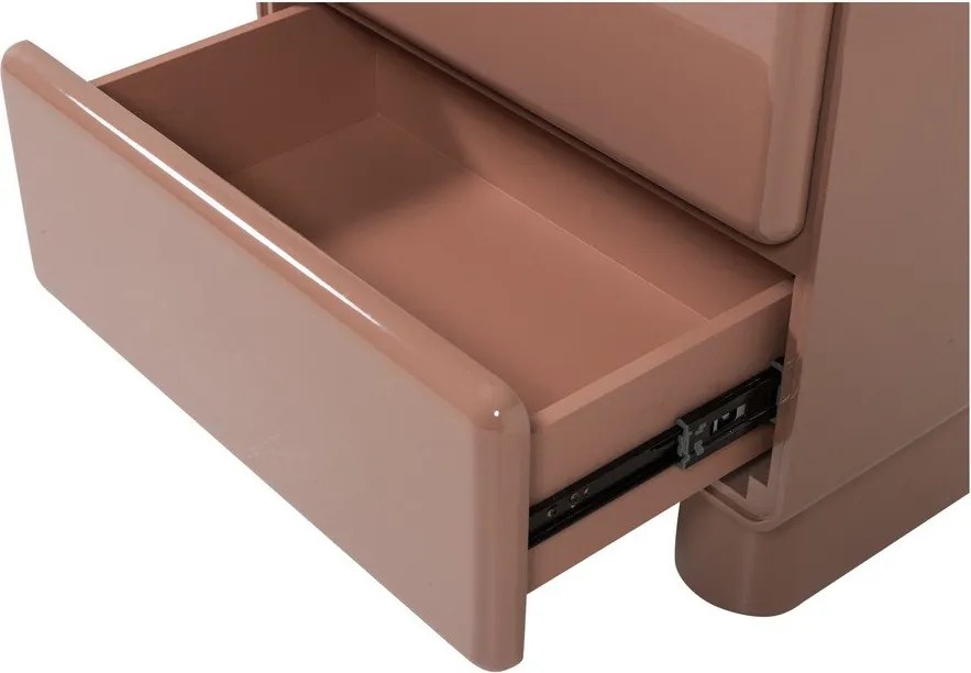 Rózsaszín fényes éjjeliszekrény Lustra – WOOOD