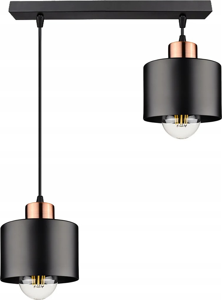 Mennyezeti Led Plafon Lámpa Fekete Réz Fém E27 Loft 60W