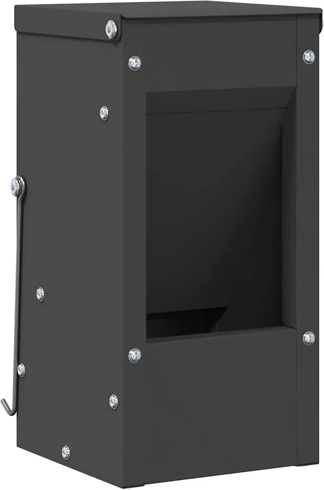 vidaXL Nyúl Etető Fekete 12,5 x 12,5 x 25 cm Hidegen Hengerelt Acél