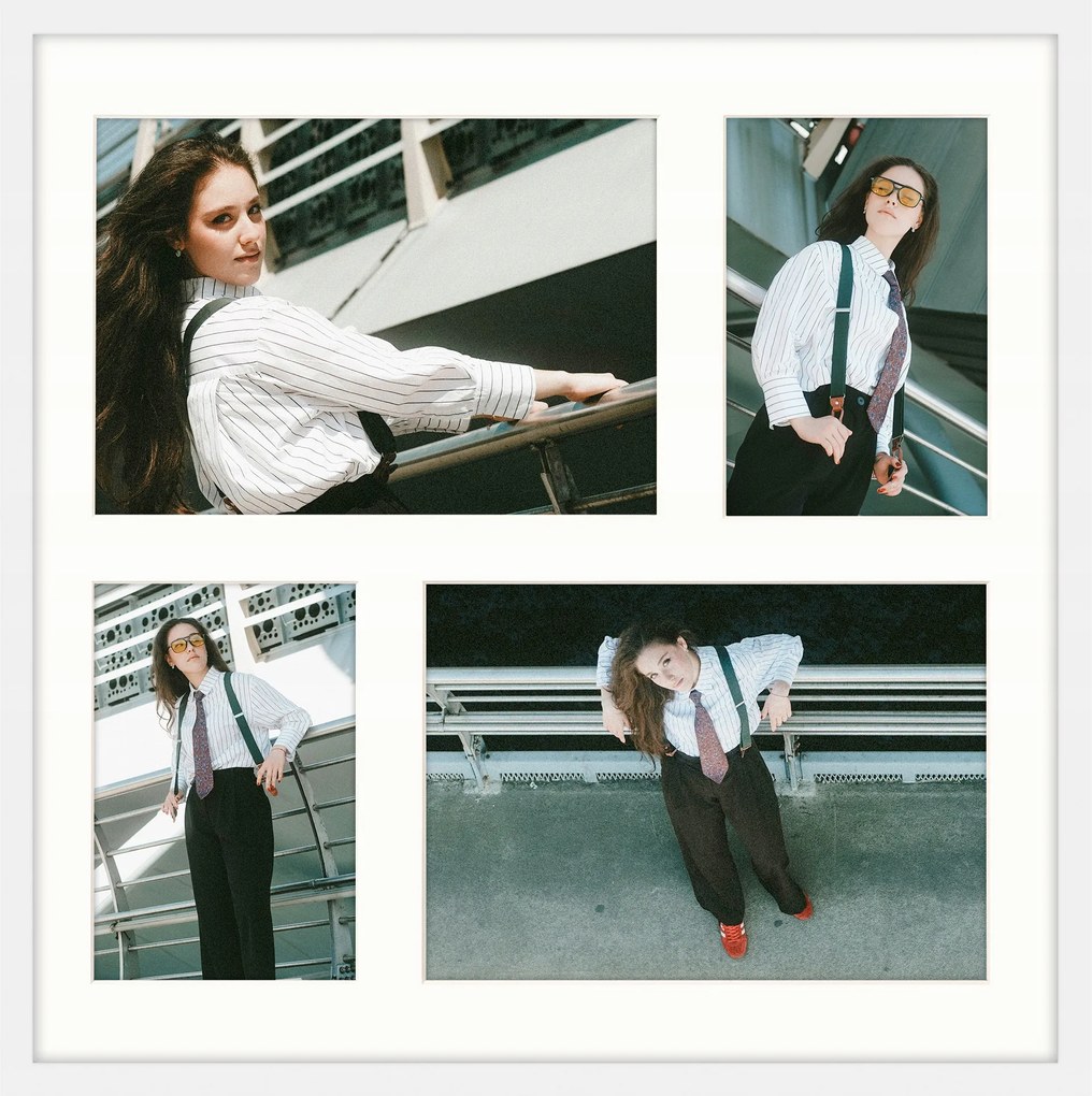 Képkeret 4 képhez 10x15 cm 15x21 cm fehér fotógaléria 40x40 cm Framai