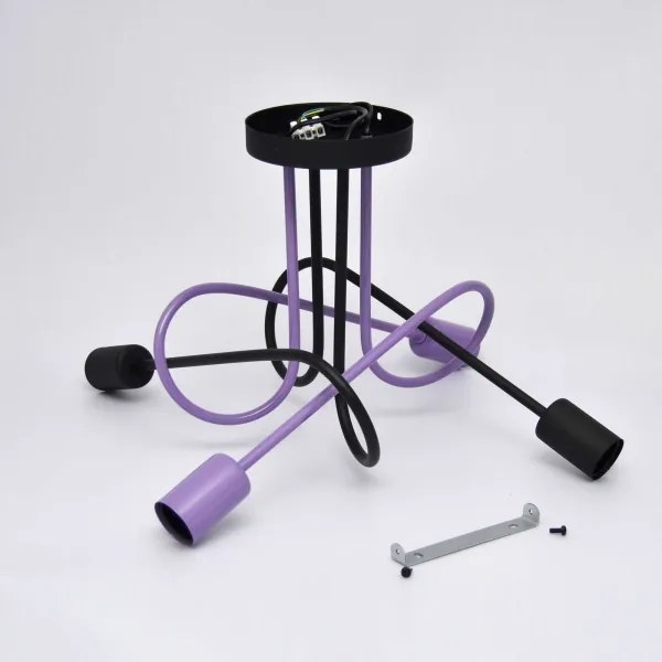 Felületre szerelhető csillár OXFORD 4xE27/15W/230V fekete/lila