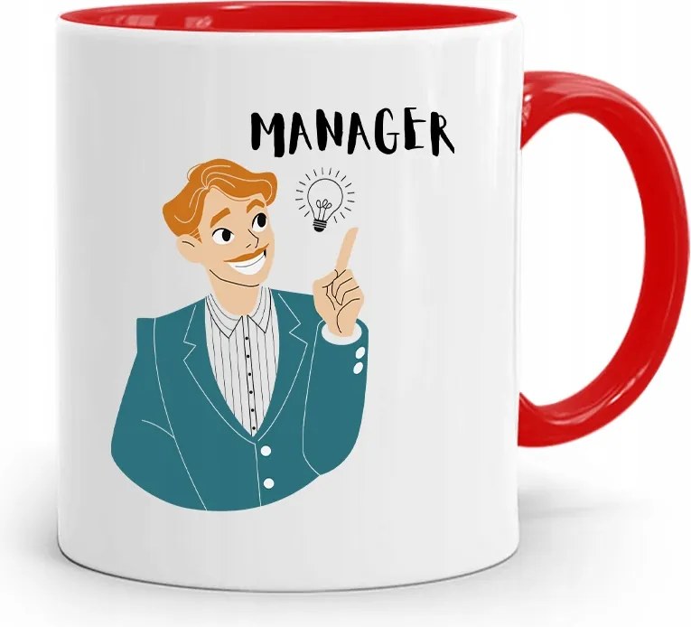 Piros Bögre Menedzser Mangazda Számára, fényképes nyomtatással