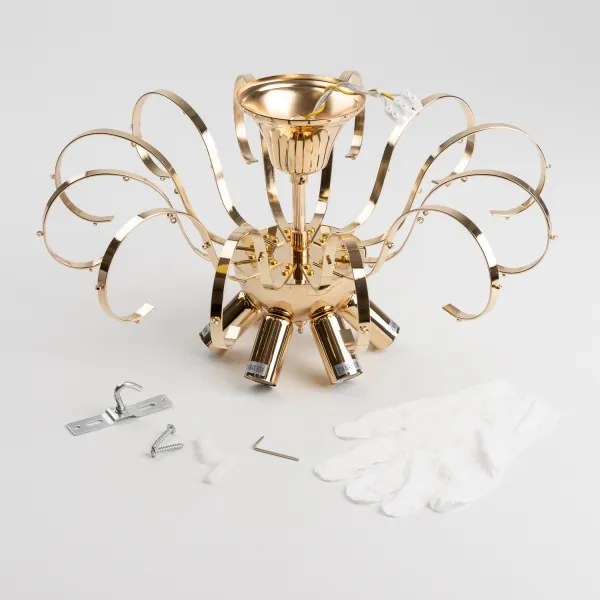 Brilagi - Felületre szerelhető csillár CRYSTAL 6xE14/60W/230V arany