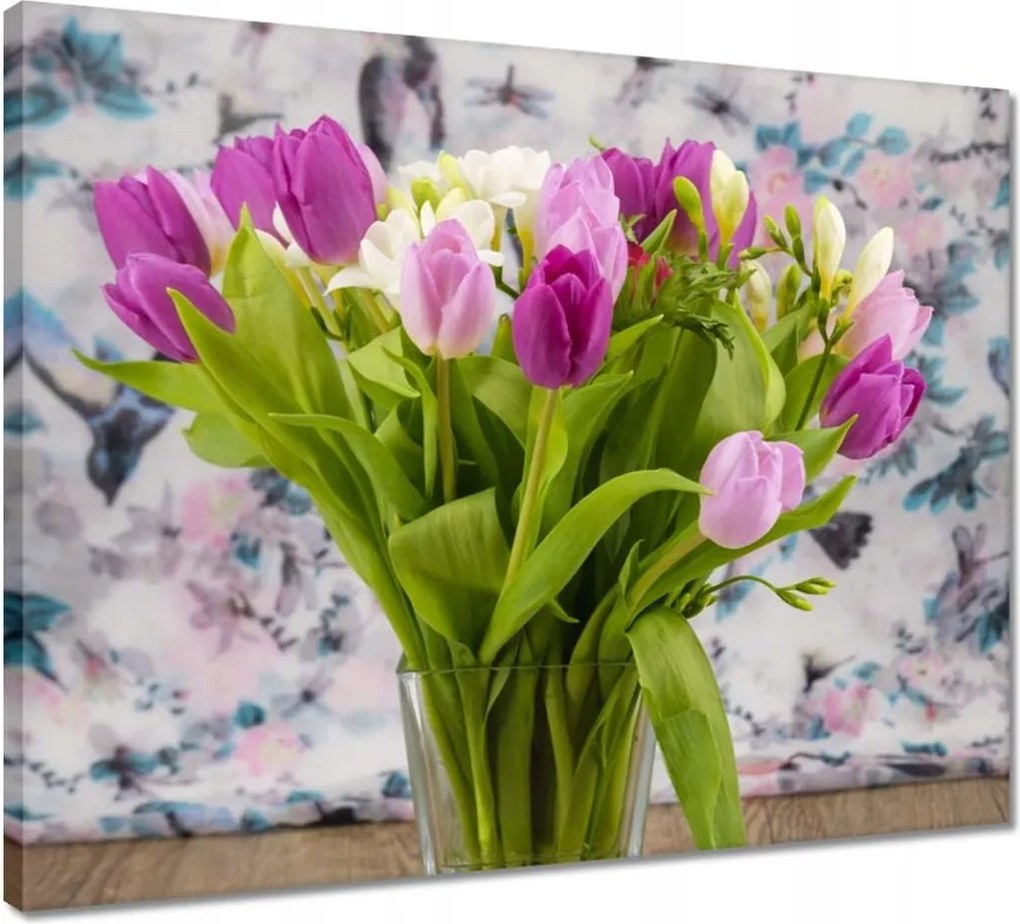 Vászonkép 50x40 Tulipáncsokor Virágok