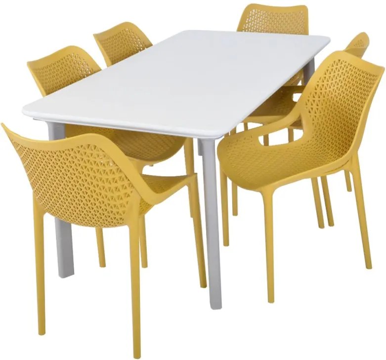 ITALIA DINING Műanyag asztal világos szürke