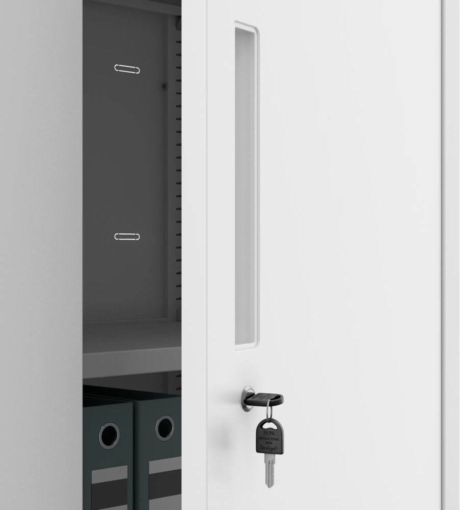 Moduláris többfunkciós fém szekrény fiókkal fehér MEGAN 1850 x 900 x 400 mm