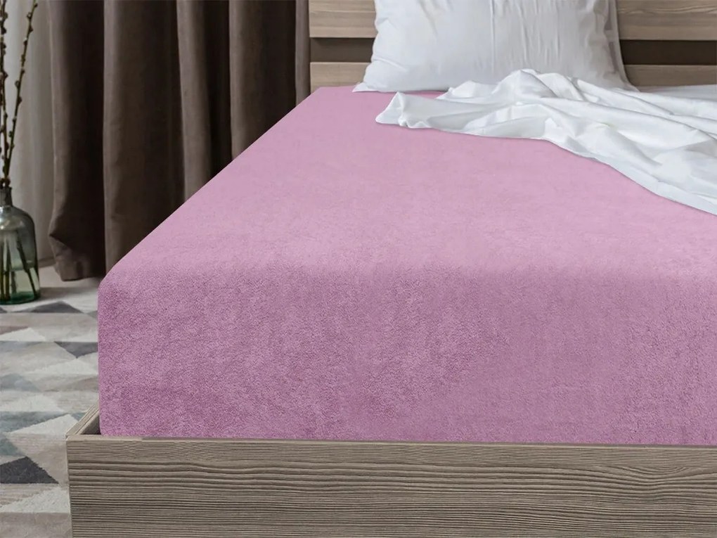 Frottír lepedő Exclusive rózsaszín 200x220 cm