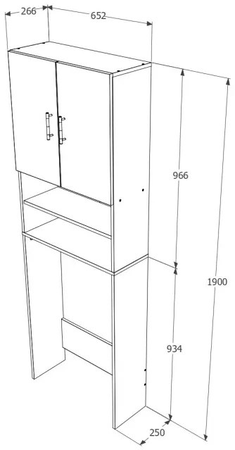Usi Mosógép szekrény fehér