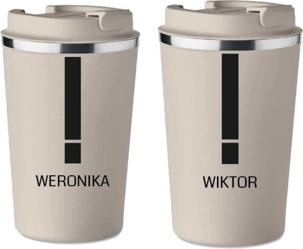 2 db-os Prémium Termo Bögre Szett Névre Szóló Feliratokkal 350ml KT_106