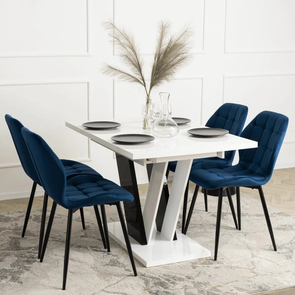 Szék sötétkék színben, bársony kárpittal. LUCKY