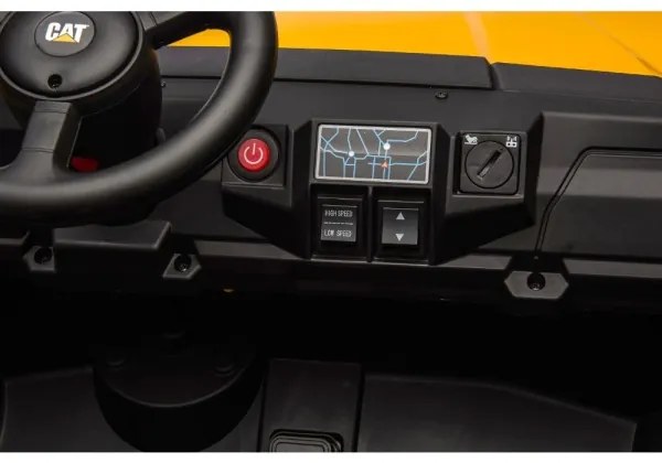 Elektromos CAT autó 60W/7500 mAh sárga/fekete + távirányító