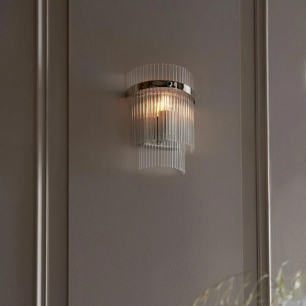 Endon glamour modern fali lámpa marietta nikkel átlátszó end104114