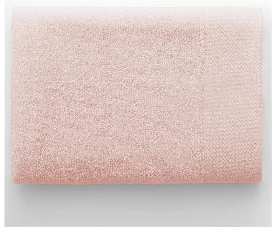 Világos rózsaszín frottír pamut fürdőlepedő 70x140 cm Amari – Restilo