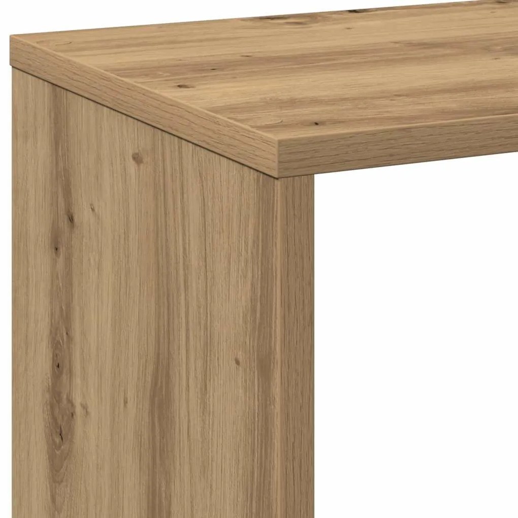 kézműves tölgy színű fa elválasztó könyvespolc 69,5x29x103,5 cm