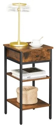 Éjjeliszekrény ARIN barna/fekete