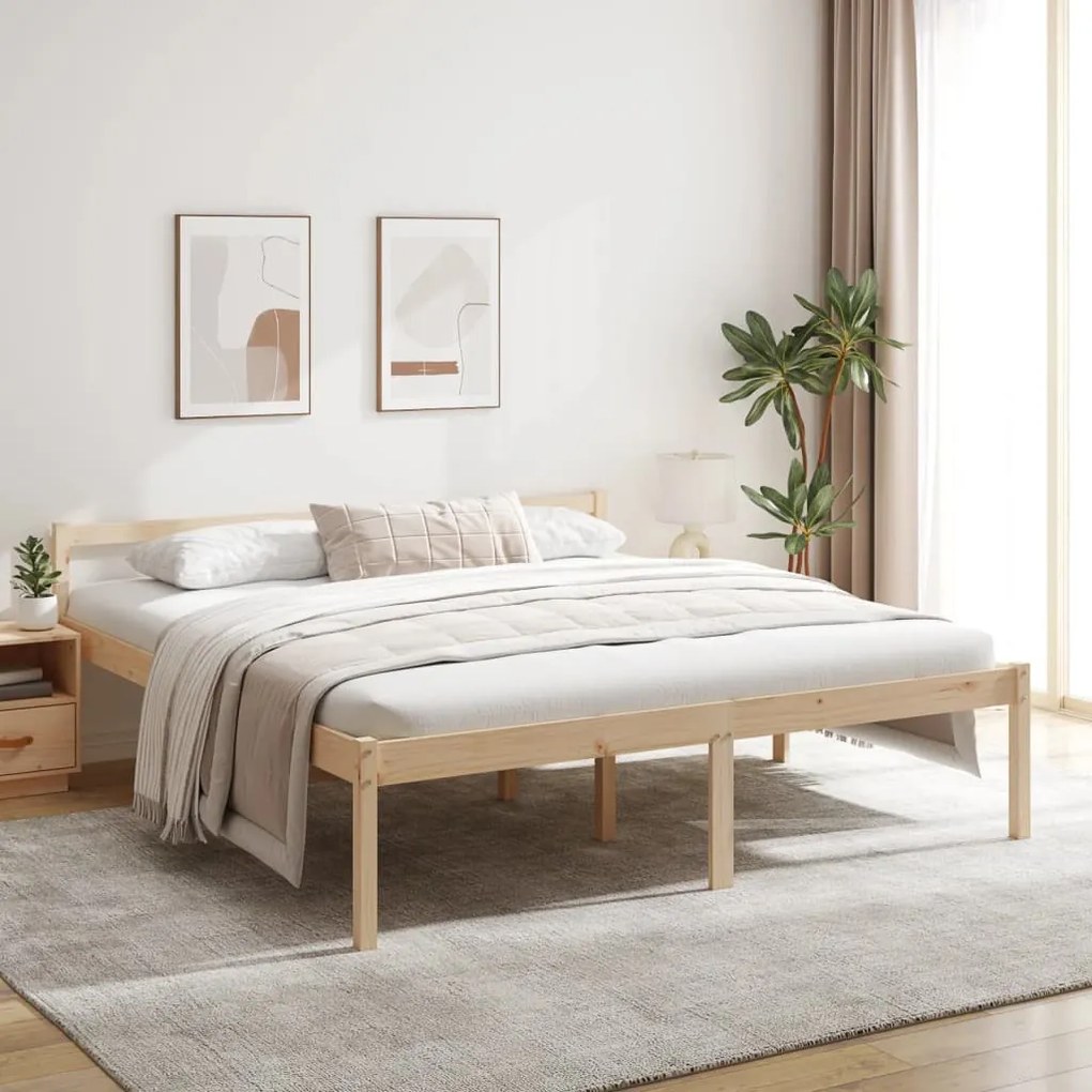 Super King Size tömör fenyőfa ágy időseknek 180 x 200 cm