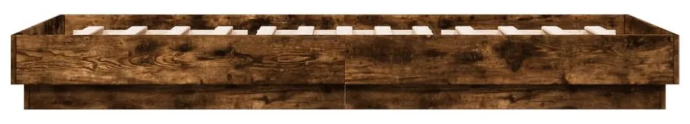 füstös tölgy színű ágykeret LED-világítással 90x200 cm
