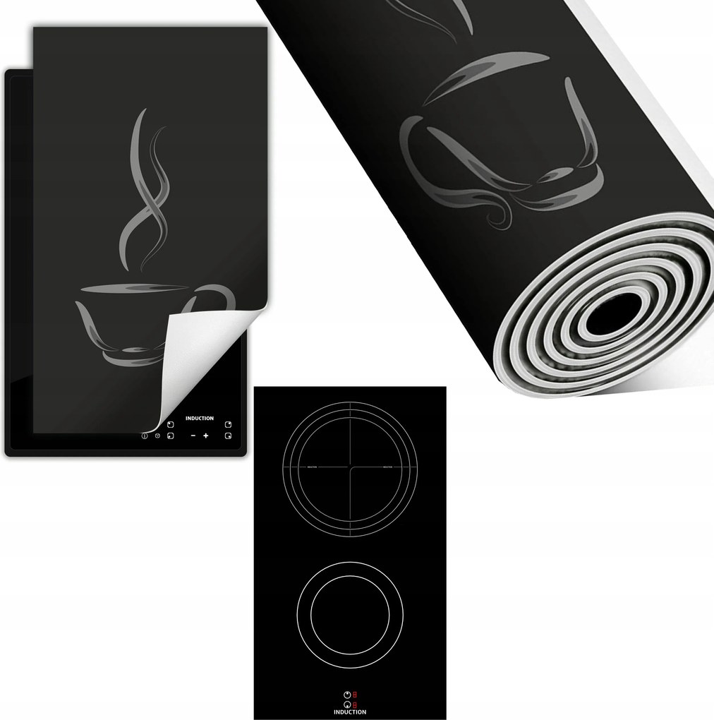 Indukciós Védőszőnyeg Konyhapult 30x52 szürke kávé
