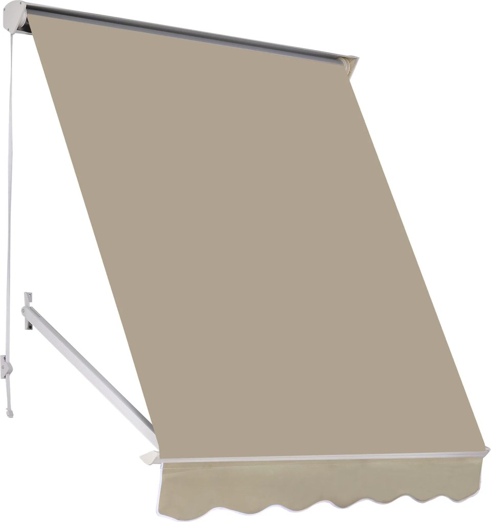 Outsunny Manuálisan Állítható Dőlésszögű Alumínium Vízálló Poliészter Napernyő 70W x 180D cm Bézs | Aosom