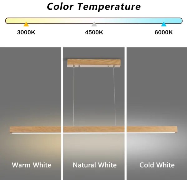Brilagi - LED csillár huzalon OAK LED/30W/230V 3000/4500/6000K tölgy