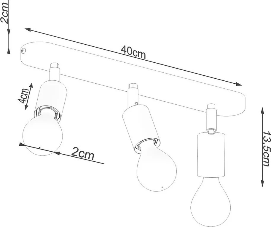 Fekete fém mennyezeti lámpa ø 6 cm Brando – Sollux