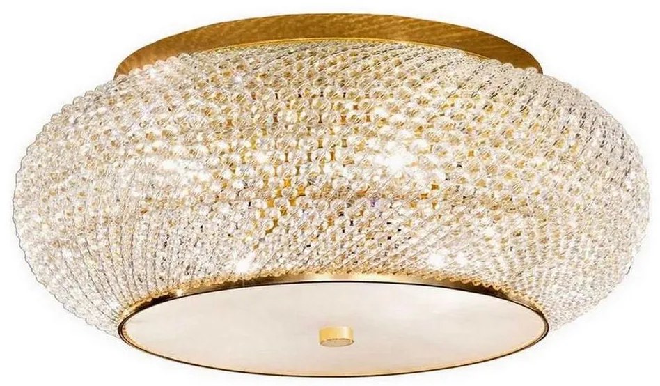 Ideal Lux - Kristály mennyezeti lámpa PASHA 10xE14/40W/230V átm. 55 cm arany