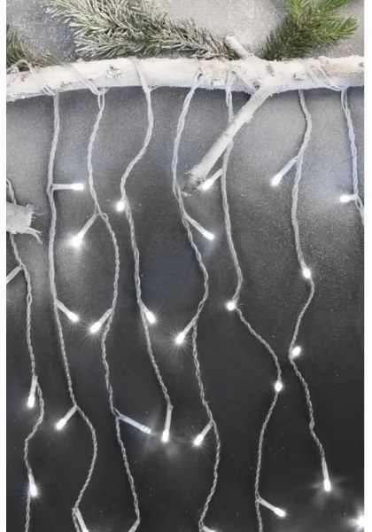 LED Karácsonyi kültéri lánc 300xLED/8 modes10m IP44 hideg fehér + távirányító