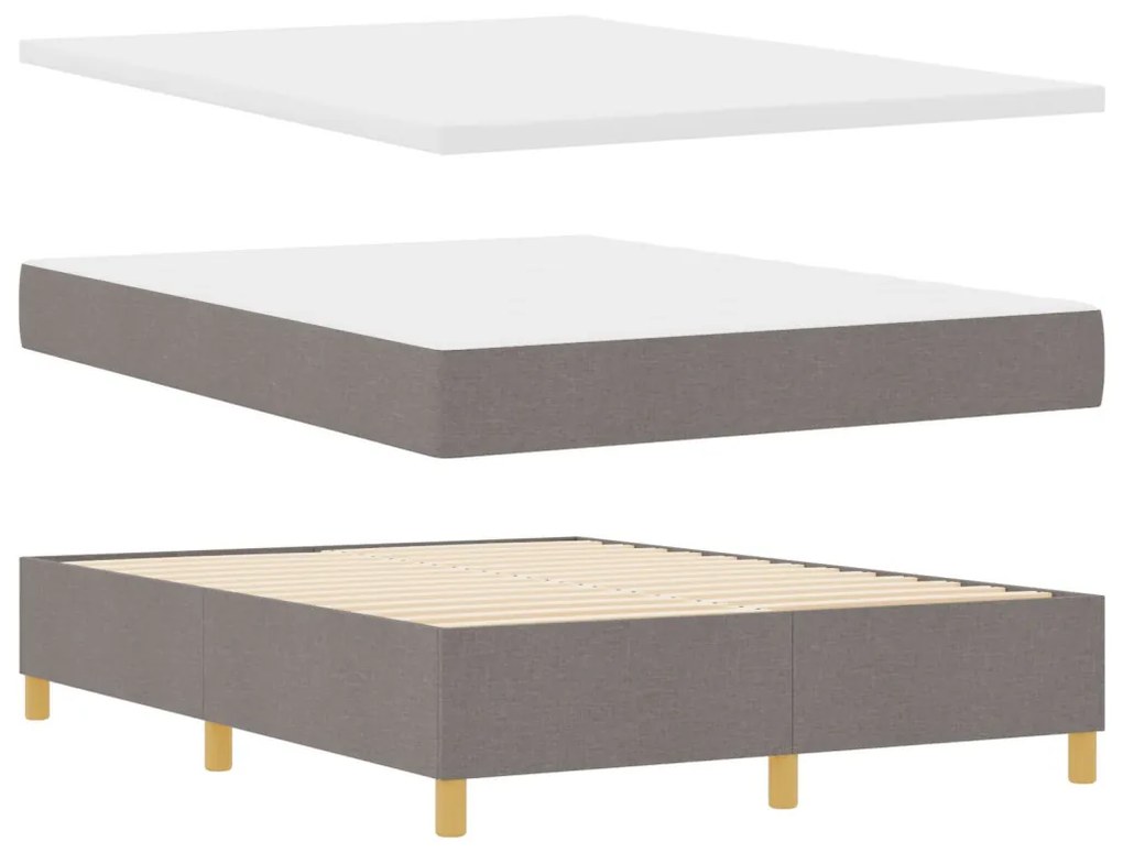 Boxspring ágy matrac &amp; pad taupe 140x190 cm szövet