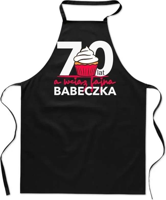 Konyhai Kötény fekete Születésnap 70 éves Muffin Női Ajándék FA_464_cz