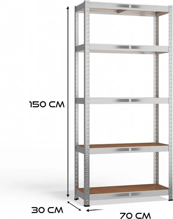 G7030 álló polc, 70x150x30 cm, fém