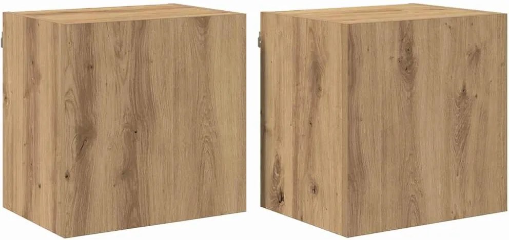 vidaXL TV Fali Szekrények 2 pcs Artisan tölgy 40,5x30x40cm Faanyag