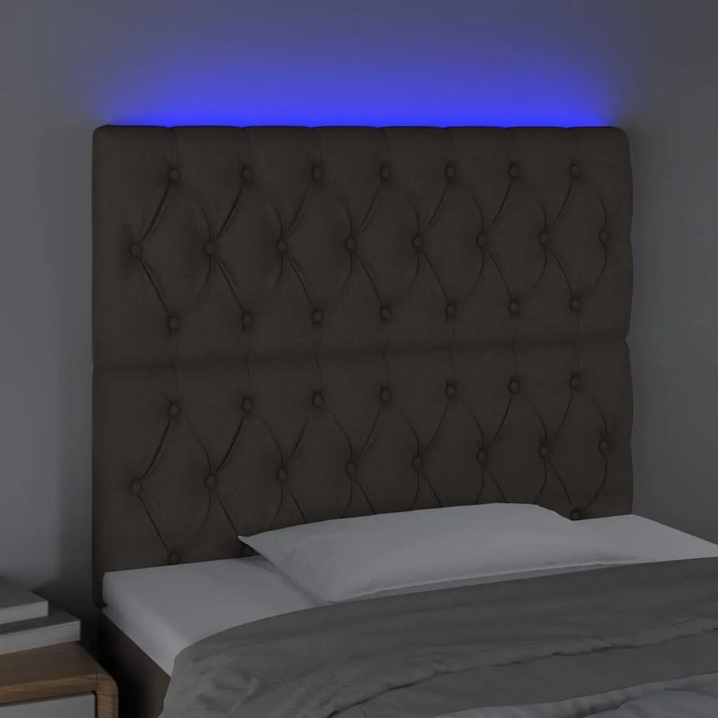 tópszínű szövet LED-es fejtámla 100x7x118/128 cm