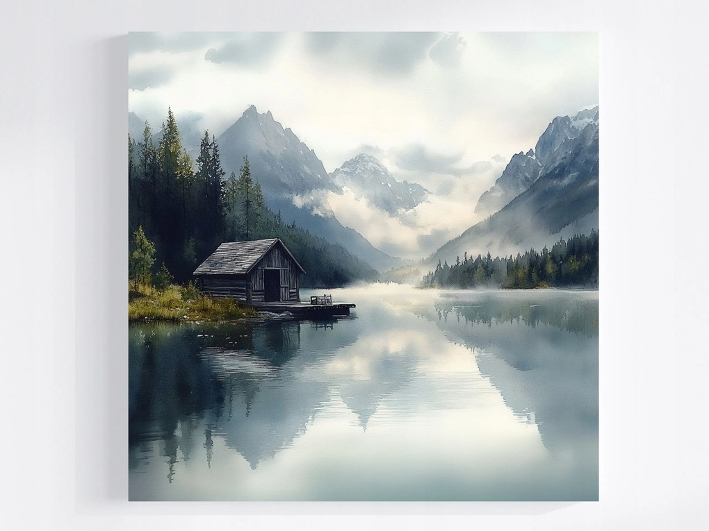 Vászonkép Canvas Tájkép Norvégia Hegyek Tó Fjord Kikötő 80x80